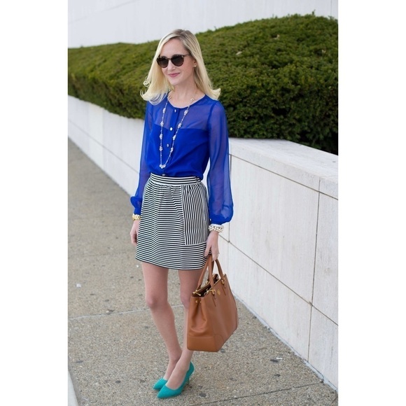 Madewell Ponte Swivel Stripe mini skirt size 0 - Picture 4 of 13